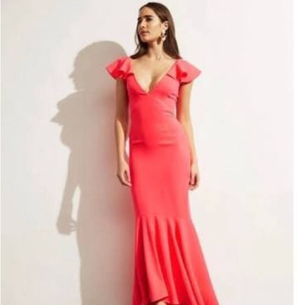 Sachin + Babi Coral Ruffle Maxi Dress